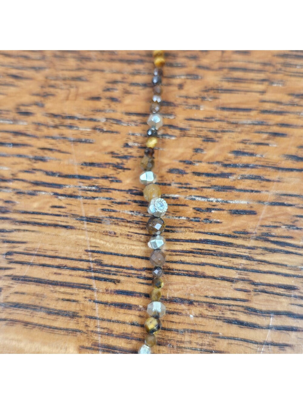 Kendra Scott Tiger Eye Beaded Y Necklace Gold Tone Station Pendant 20 Inch - Picture 8 of 9
